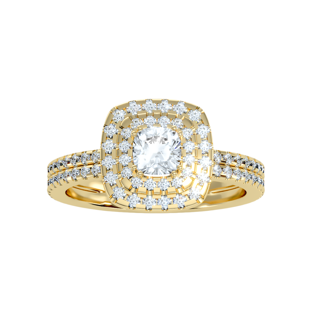 Natural Solitaire Ring - Three