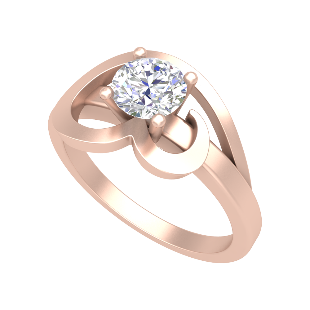 Nature's Basket Solitaire Ring In 925 Sterling Silver - One