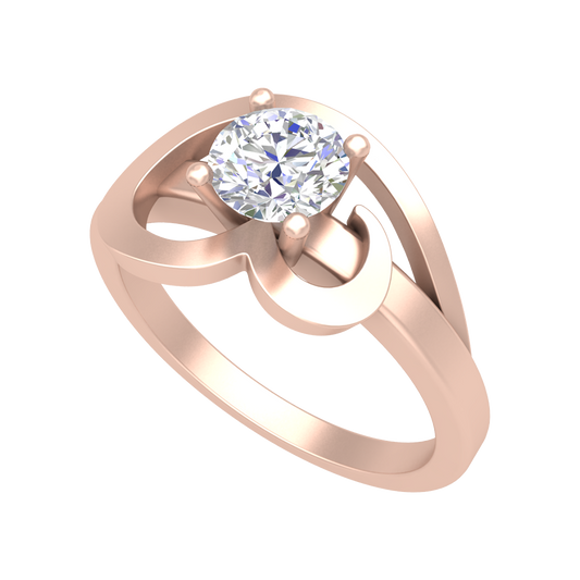 Nature's Basket Solitaire Ring In 925 Sterling Silver - One