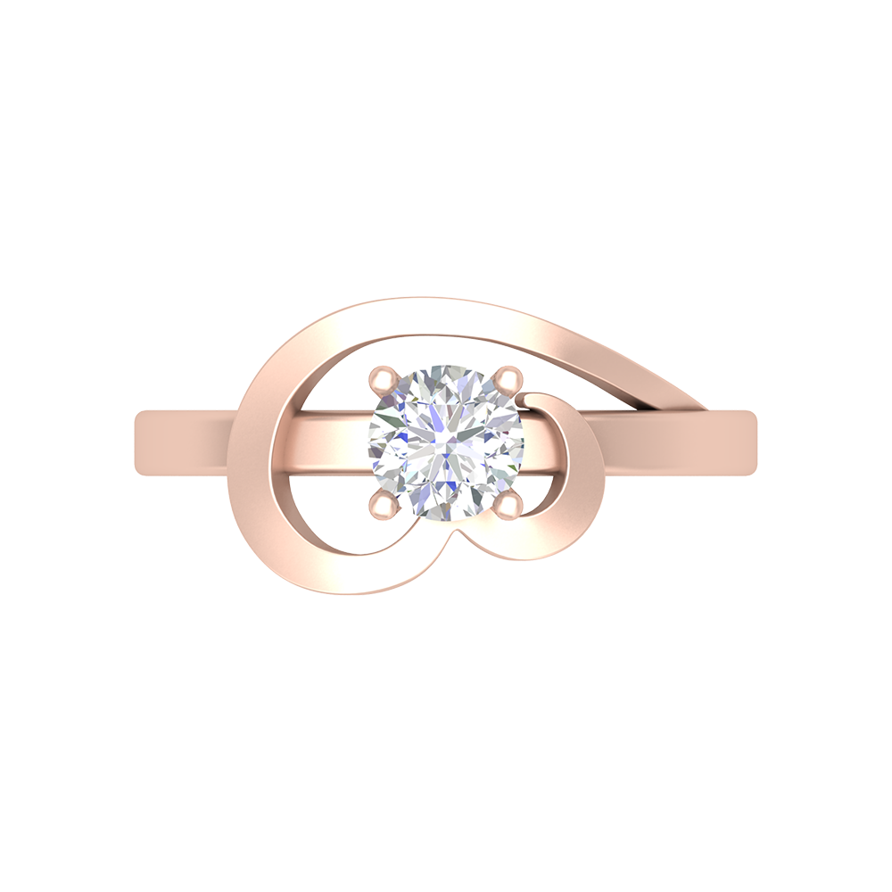Nature's Basket Solitaire Ring In 925 Sterling Silver - Two