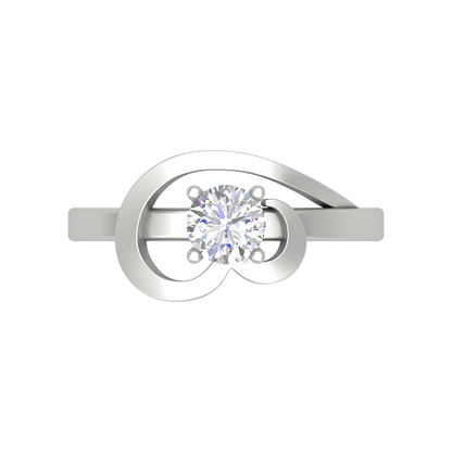 Nature's Basket Solitaire Ring In 925 Sterling Silver - Six