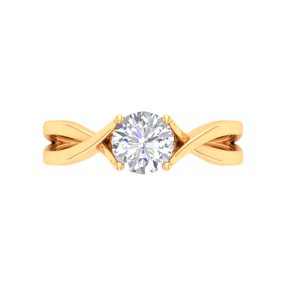 Nature Inspired Pattern Solitaire Ring - Eleven