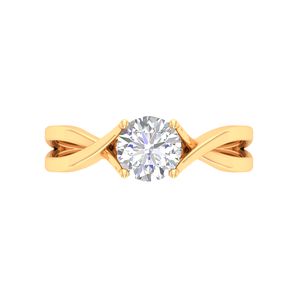 Nature Inspired Pattern Solitaire Ring In 925 Sterling Silver - Eleven