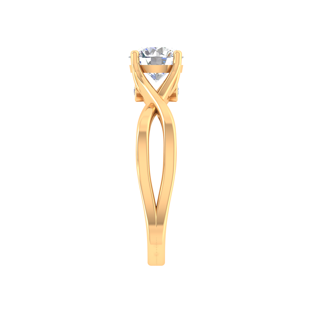 Nature Inspired Pattern Solitaire Ring - Twelve