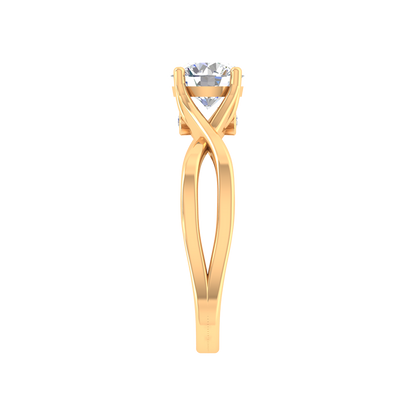 Nature Inspired Pattern Solitaire Ring - Twelve