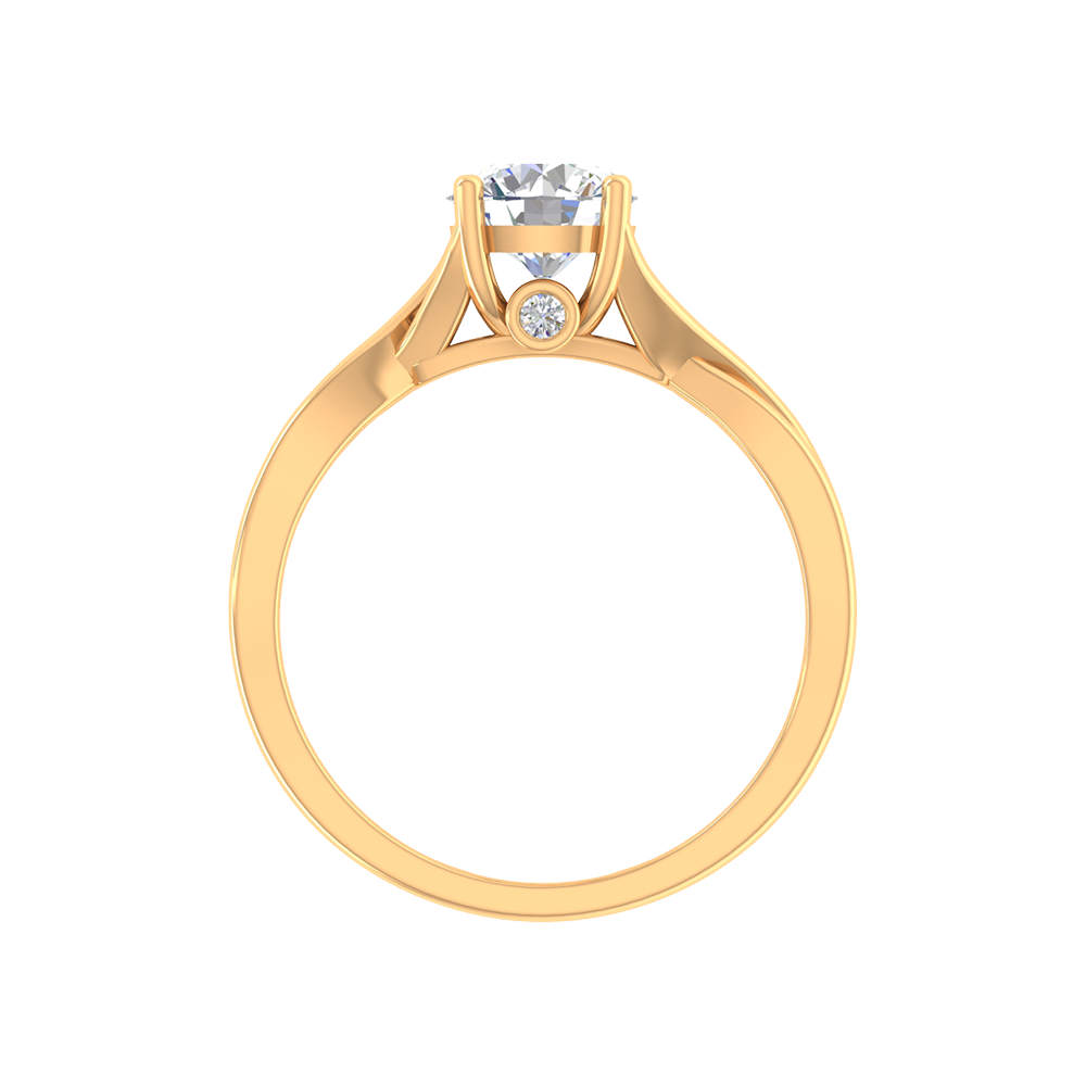 Nature Inspired Pattern Solitaire Ring - Thirteen
