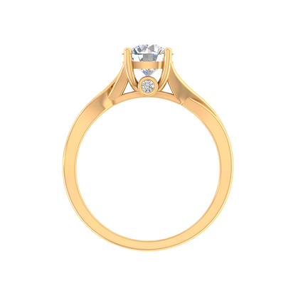 Nature Inspired Pattern Solitaire Ring In 925 Sterling Silver - Thirteen