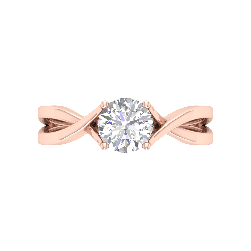 Nature Inspired Pattern Solitaire Ring - Three