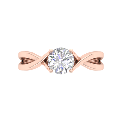 Nature Inspired Pattern Solitaire Ring - Three