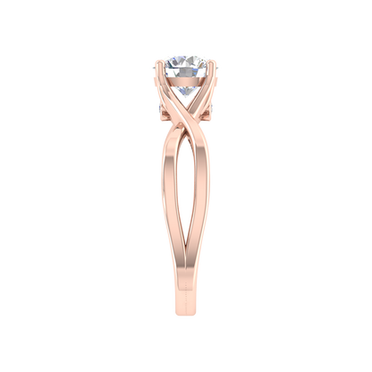 Nature Inspired Pattern Solitaire Ring - Four