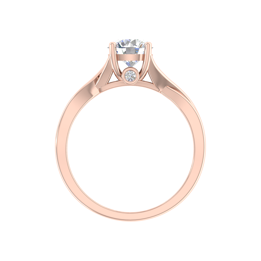 Nature Inspired Pattern Solitaire Ring In 925 Sterling Silver - Five