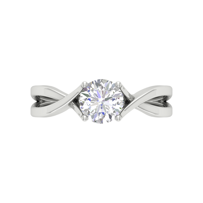 Nature Inspired Pattern Solitaire Ring - Seven