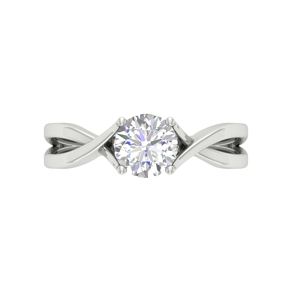 Nature Inspired Pattern Solitaire Ring In 925 Sterling Silver - Seven