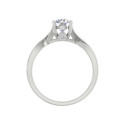 Nature Inspired Pattern Solitaire Ring - Nine
