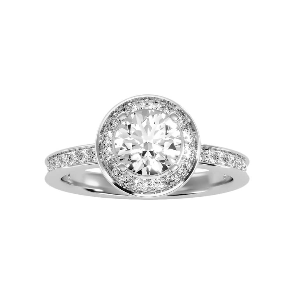 Nemo Classic Halo Diamond Engagement Ring - Three