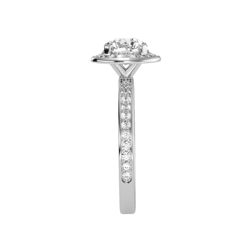 Nemo Classic Halo Diamond Engagement Ring In 925 Sterling Silver - Four