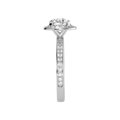 Nemo Classic Halo Diamond Engagement Ring In 925 Sterling Silver - Four