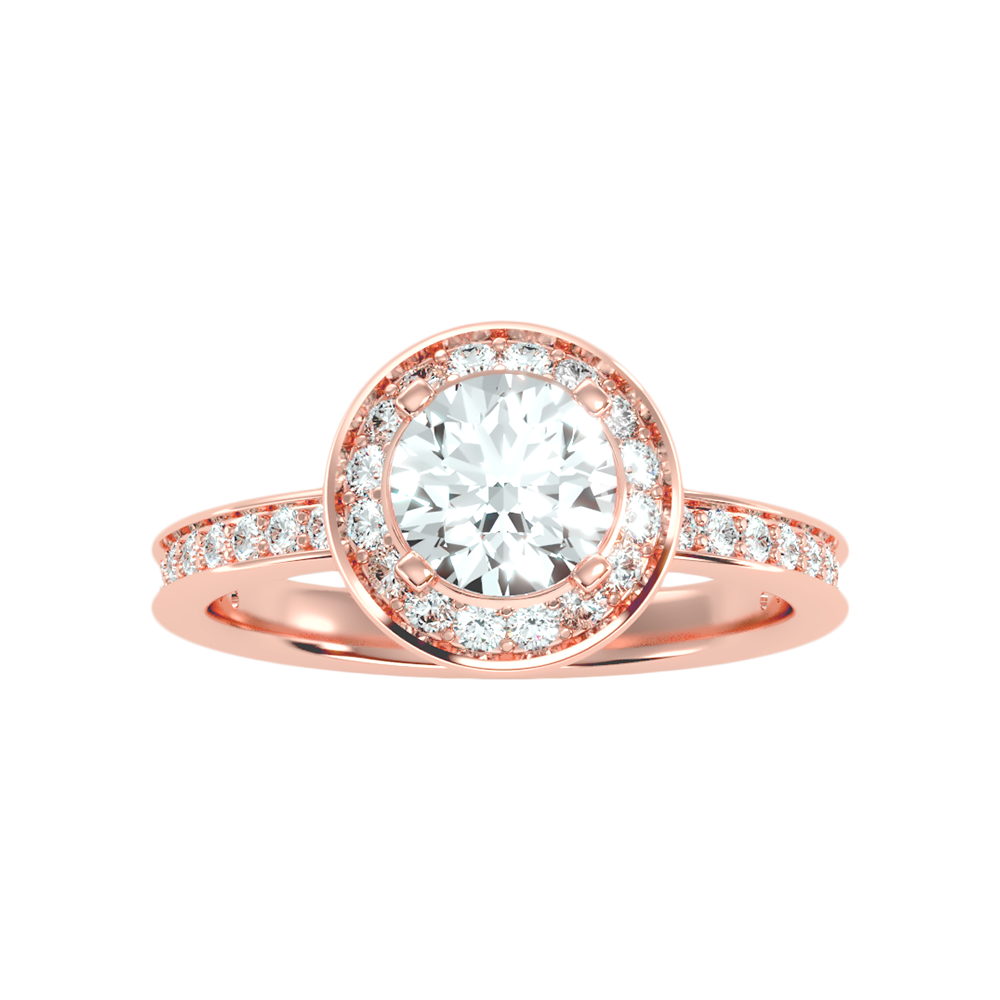 Nemo Classic Halo Diamond Engagement Ring In 925 Sterling Silver - Five