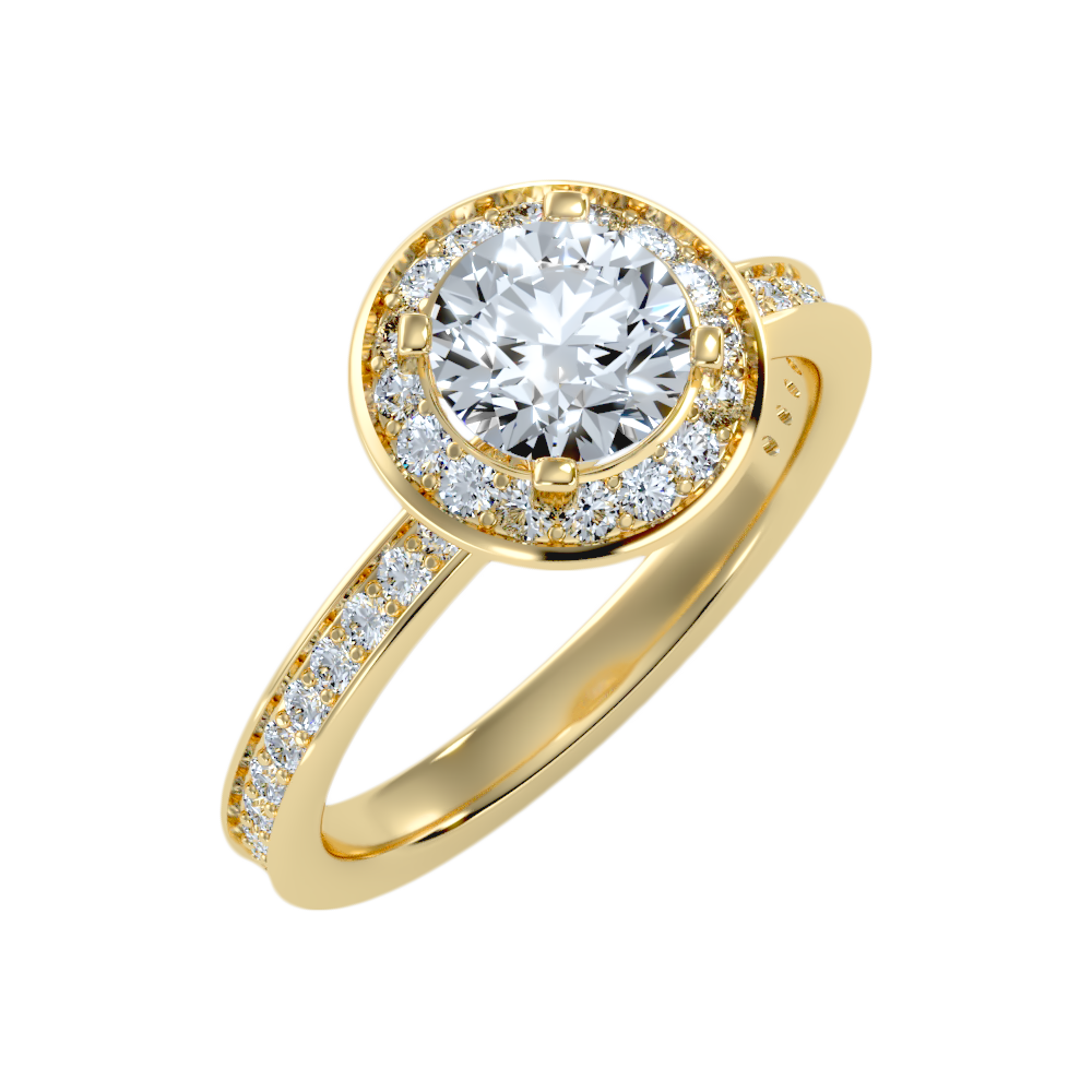 Nemo Classic Halo Diamond Engagement Ring In 925 Sterling Silver - Nine