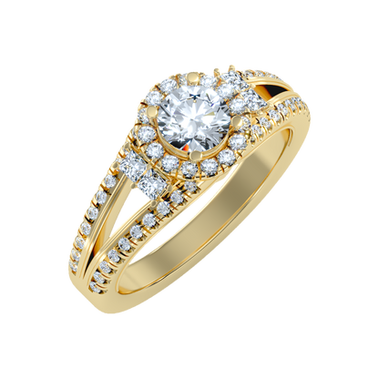 New Aged Halo Ring In 925 Sterling Silver - One