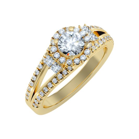 New Aged Halo Ring In 925 Sterling Silver - One