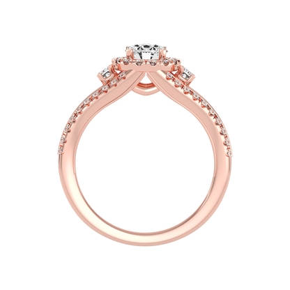 New Aged Halo Ring In 925 Sterling Silver - Ten