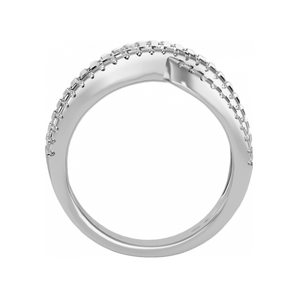 Noble Half Eternity Ring In 925 Sterling Silver - One