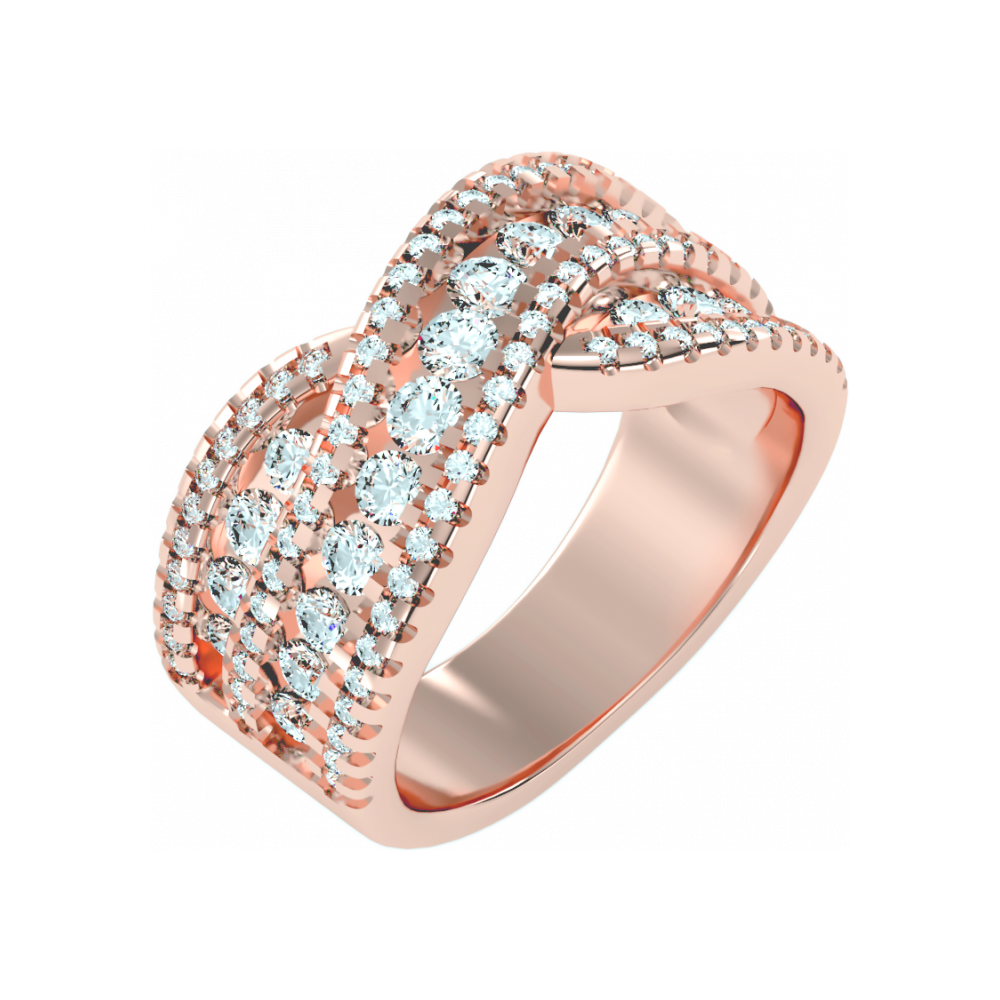 Noble Half Eternity Ring In 925 Sterling Silver - Ten