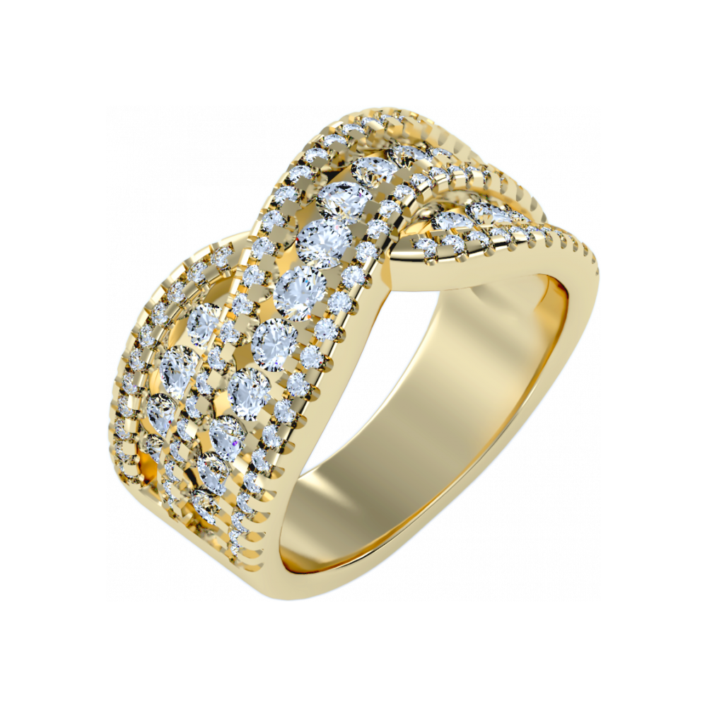 Noble Half Eternity Ring In 925 Sterling Silver - Six