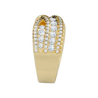 Noble Half Eternity Ring In 925 Sterling Silver - Seven