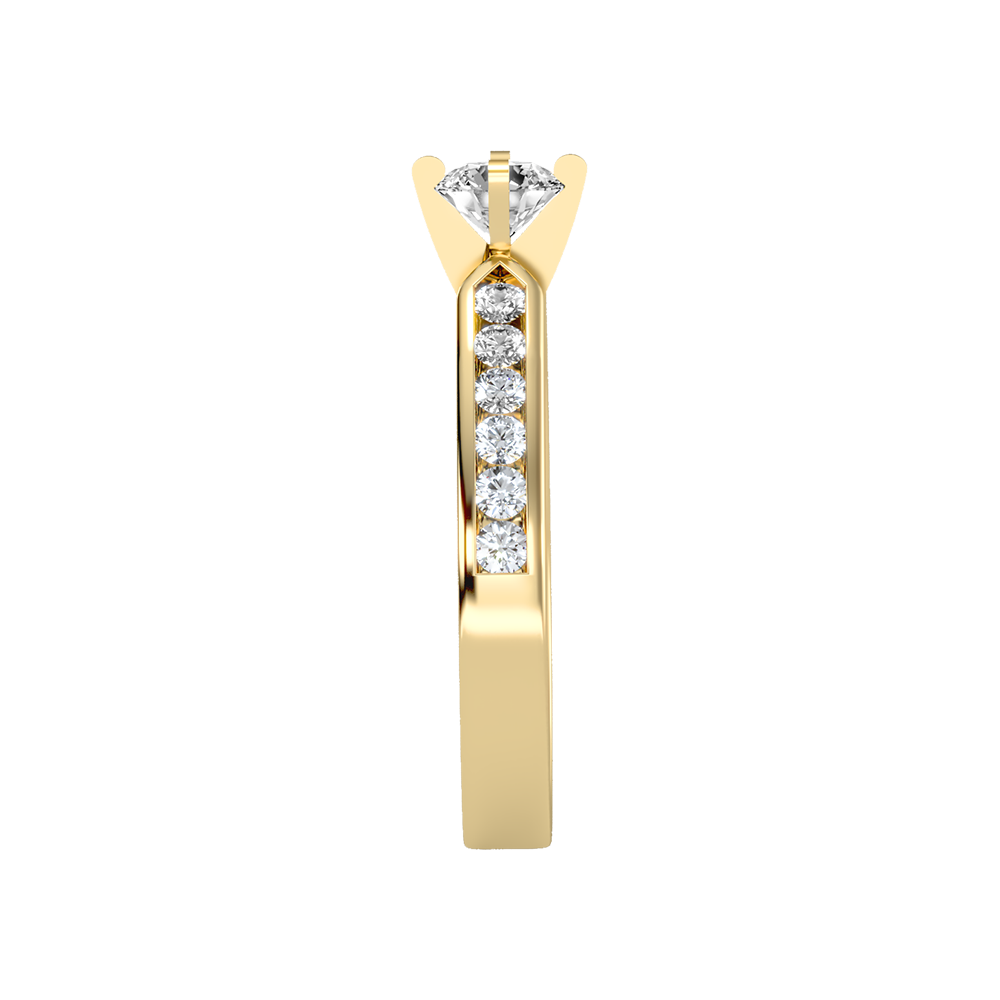 Noble Solitaire Ring In 925 Sterling Silver - Four