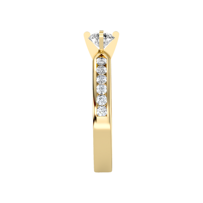 Noble Solitaire Ring In 925 Sterling Silver - Four