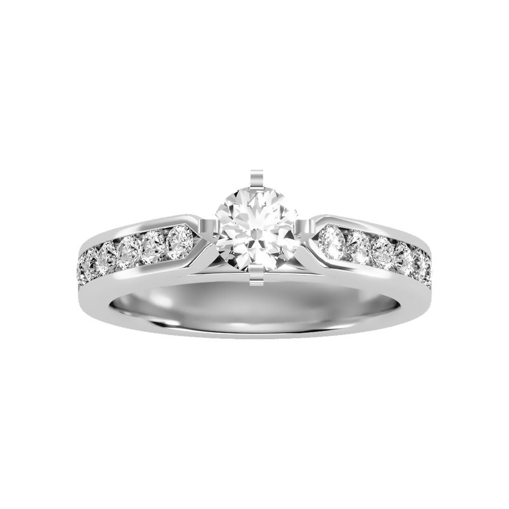 Noble Solitaire Ring In 925 Sterling Silver - Six
