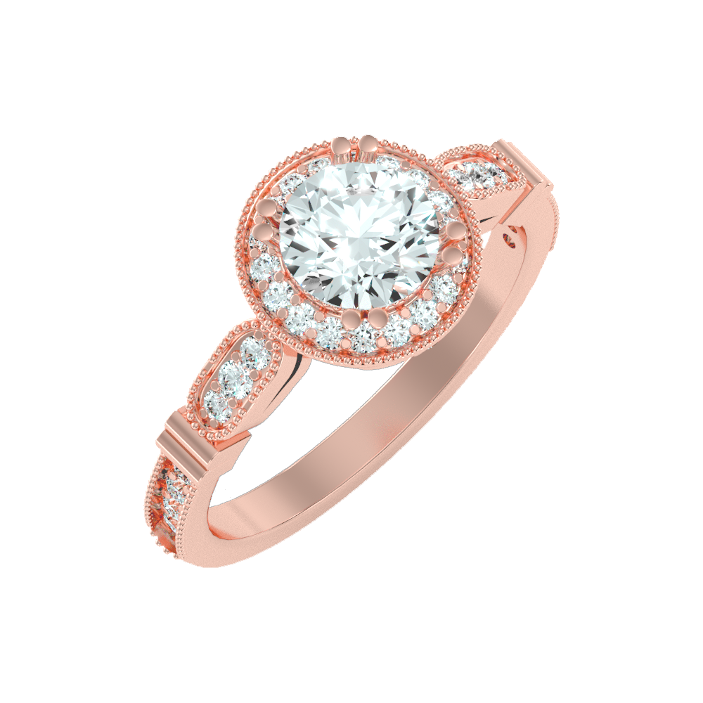 Novel Classic Halo Diamond Engagement Ring - One