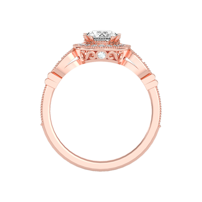 Novel Classic Halo Diamond Engagement Ring In 925 Sterling Silver - Two