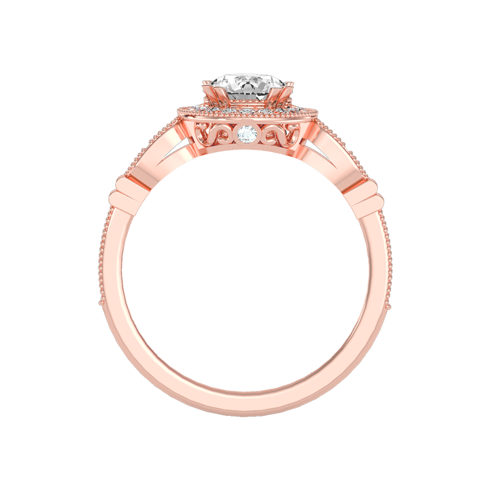 Novel Classic Halo Diamond Engagement Ring - Two