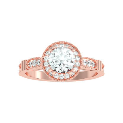 Novel Classic Halo Diamond Engagement Ring - Three