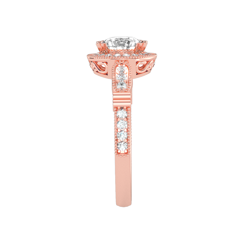Novel Classic Halo Diamond Engagement Ring In 925 Sterling Silver - Four