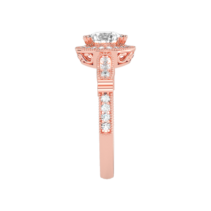 Novel Classic Halo Diamond Engagement Ring In 925 Sterling Silver - Four
