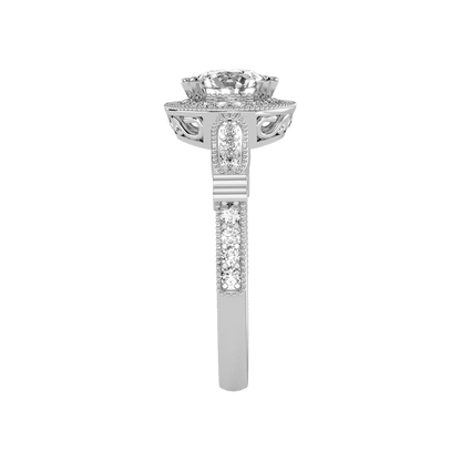 Novel Classic Halo Diamond Engagement Ring In 925 Sterling Silver - Seven