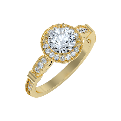 Novel Classic Halo Diamond Engagement Ring - Nine