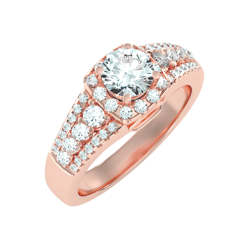 Nurturing Halo Ring In 925 Sterling Silver - Ten