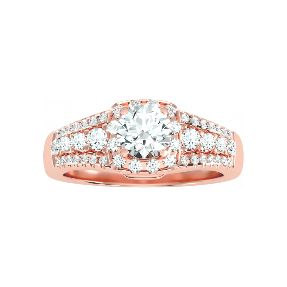 Nurturing Halo Ring In 925 Sterling Silver - Twelve