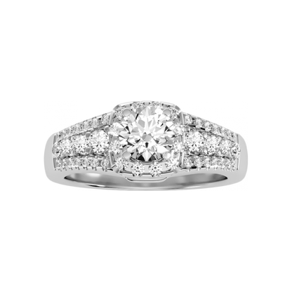Nurturing Halo Ring In 925 Sterling Silver - Four