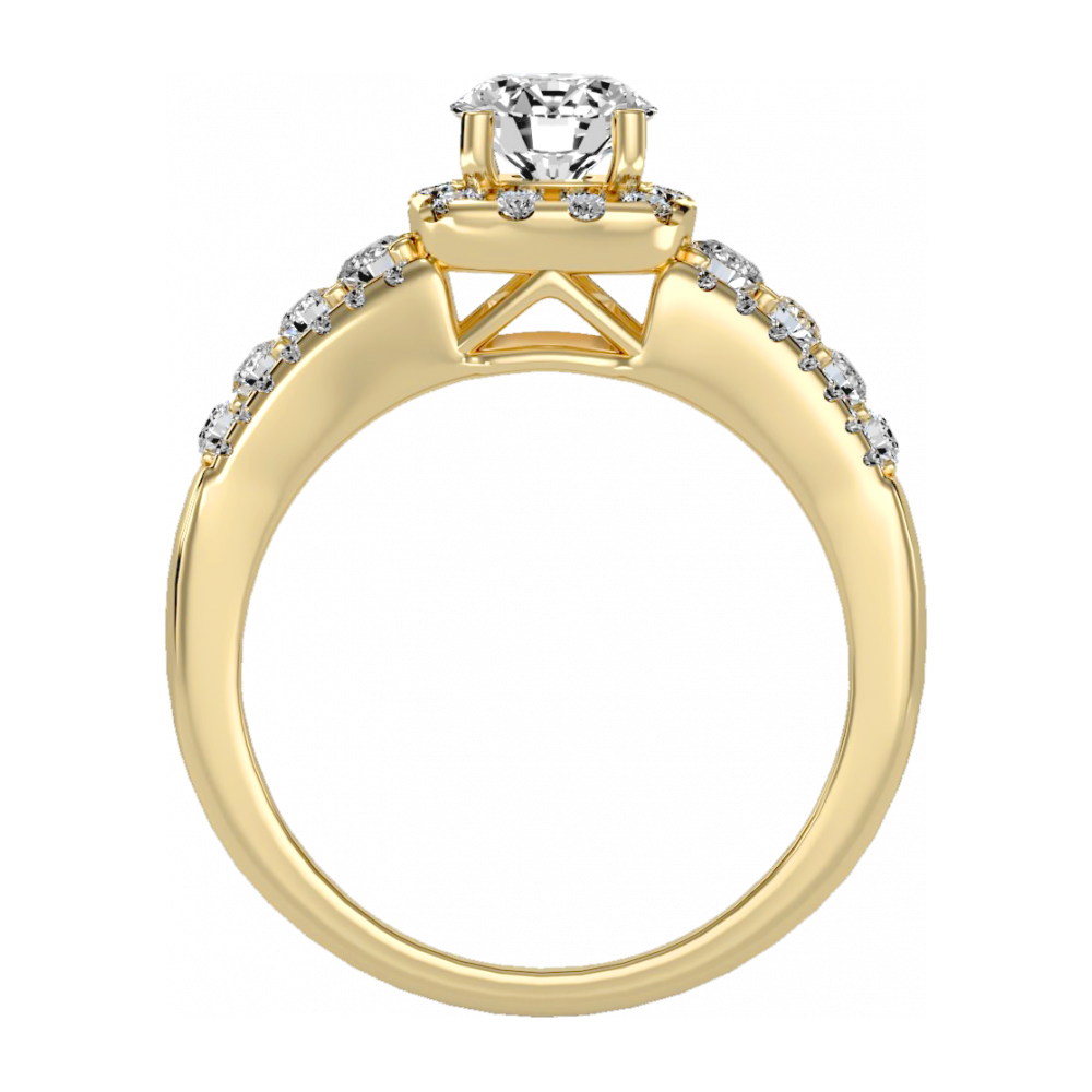 Nurturing Halo Ring In 925 Sterling Silver - Five