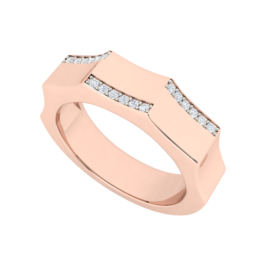 Oceane Broad Band Diamond Ring In 925 Sterling Silver - One