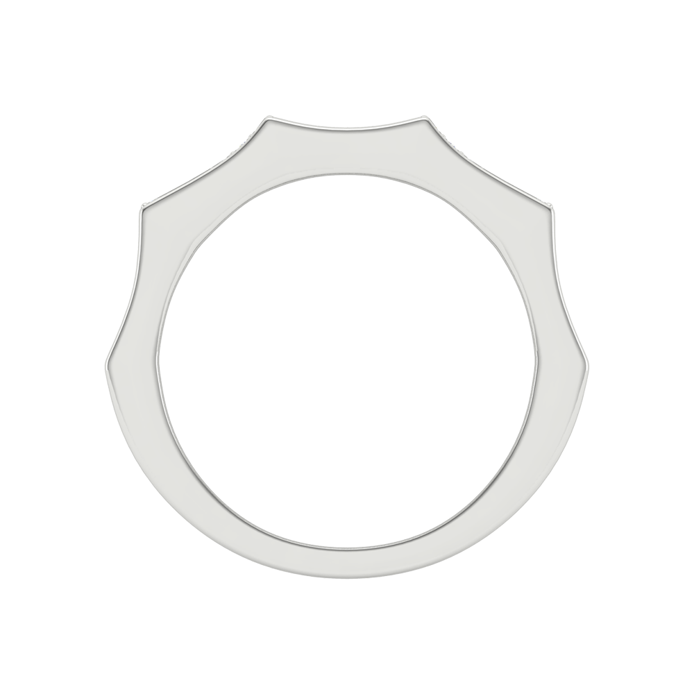 Oceane Broad Band Diamond Ring In 925 Sterling Silver - Eight
