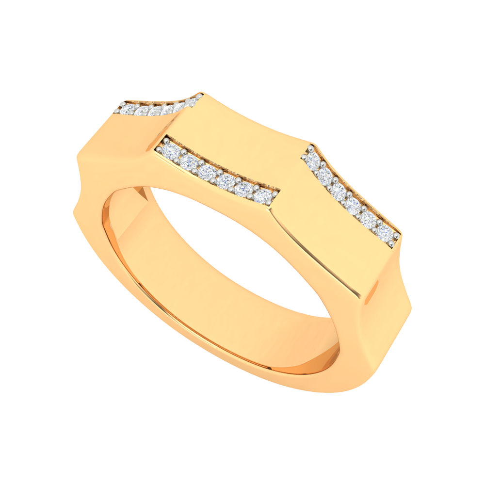 Oceane Broad Band Diamond Ring In 925 Sterling Silver - Nine