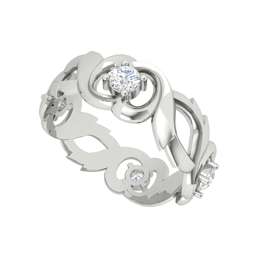 Ocean Pink Cluster Ring In 925 Sterling Silver - Five
