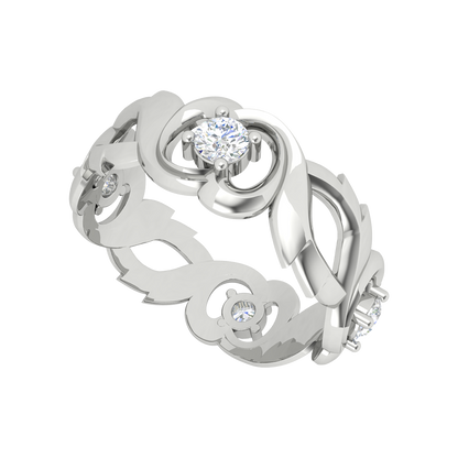 Ocean Pink Cluster Ring In 925 Sterling Silver - Five